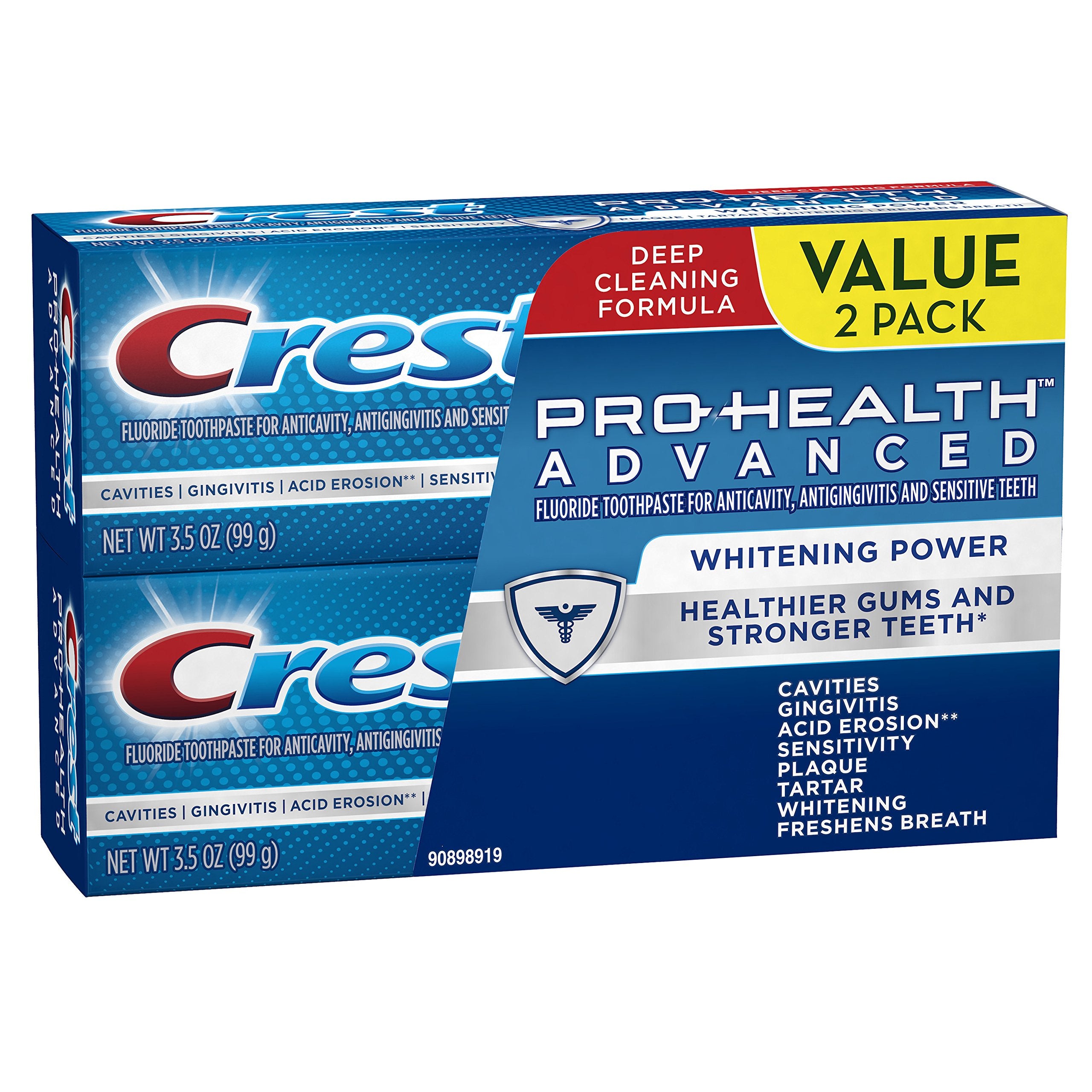 Crest Pro-Health Advanced Whitening Twin Pack: cepillado dental para encías sanas y dientes fuertes.