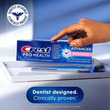 Crest Pro-Health Avanzado Sensible, espuma visible, experiencia de cepillado suave.