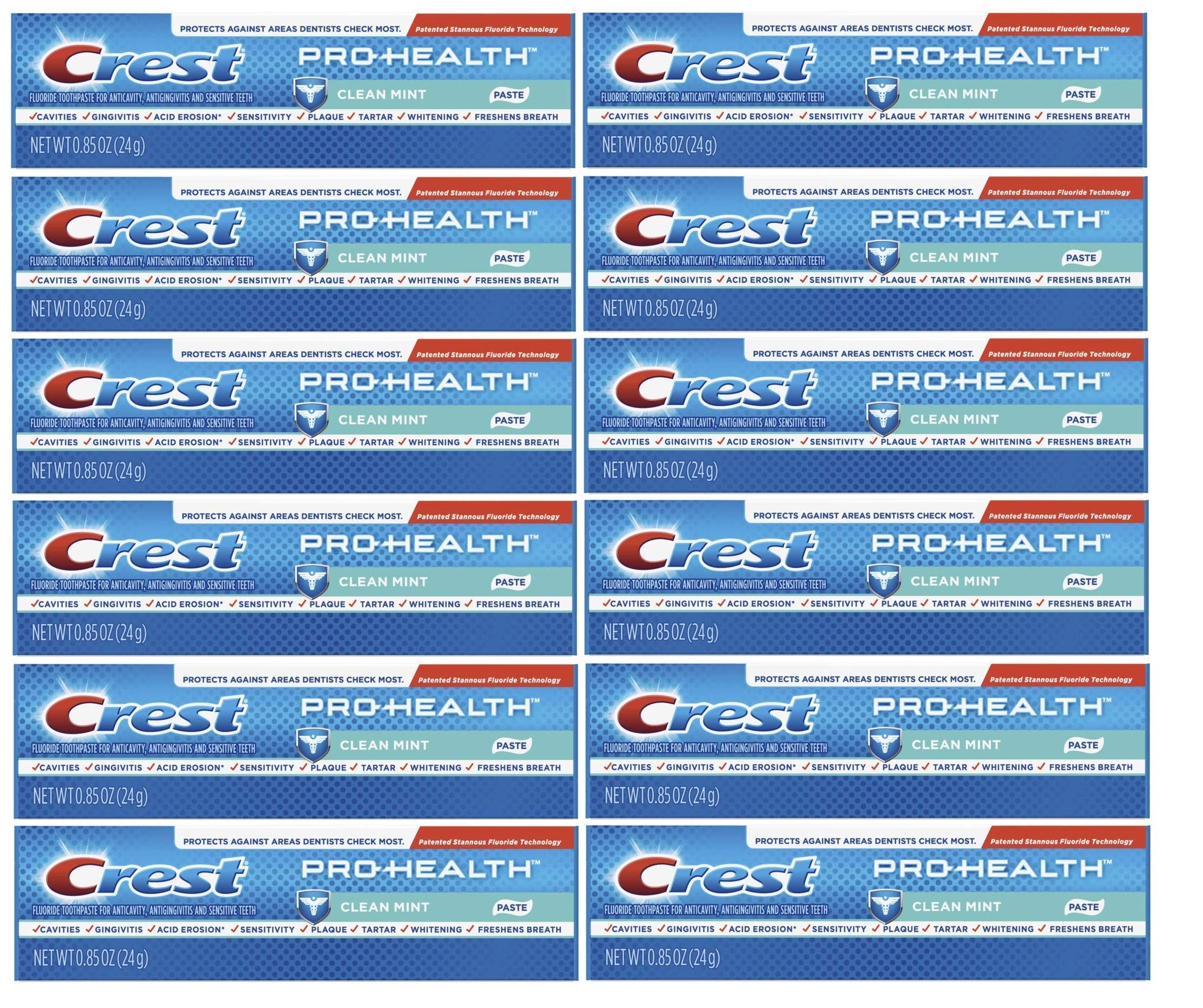 Crest Pro Health Clean Mint Paste, tubo: frescura diaria y limpieza confiable.