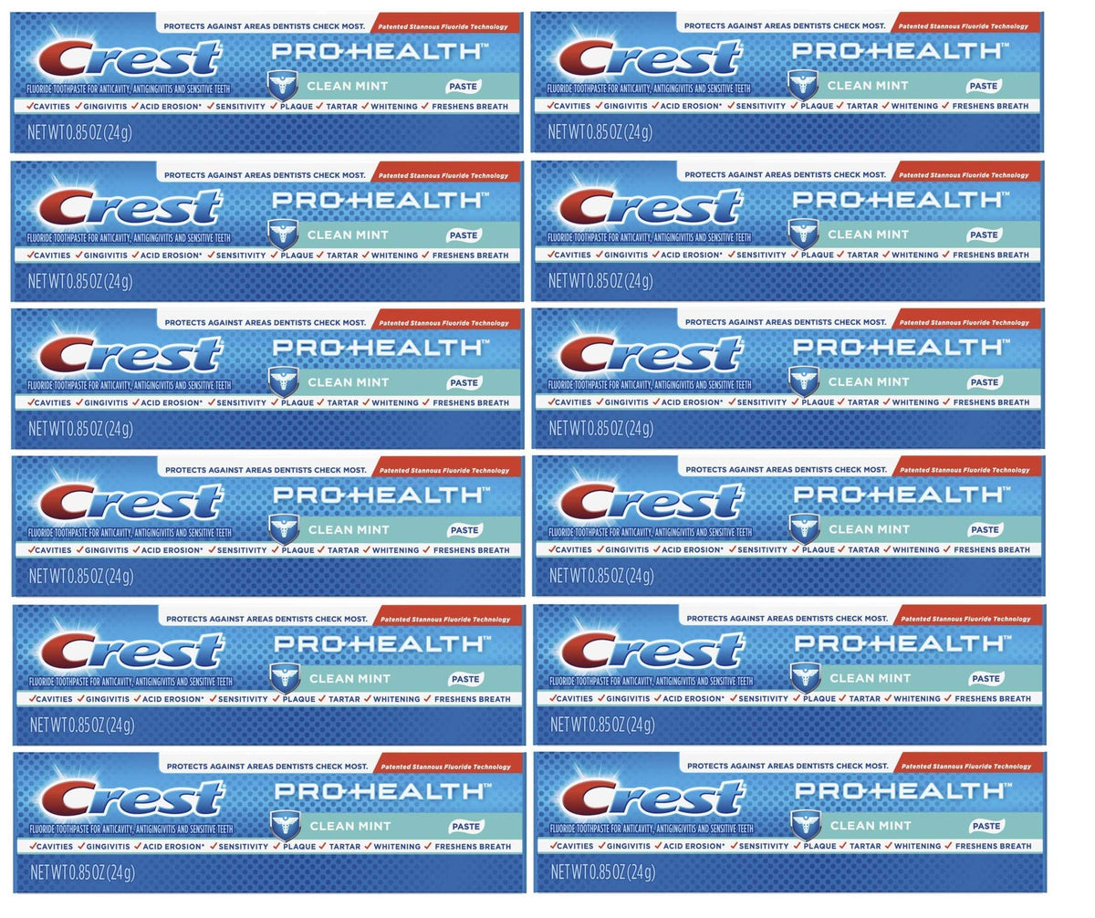 Crest Pro Health Clean Mint Paste, tubo: frescura diaria y limpieza confiable.