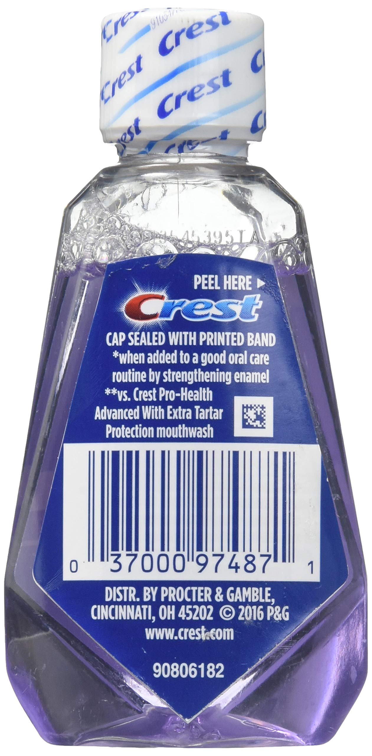 Crest Pro-Health enjuague bucal sin alcohol 36 ml, tamaño compacto para viaje.