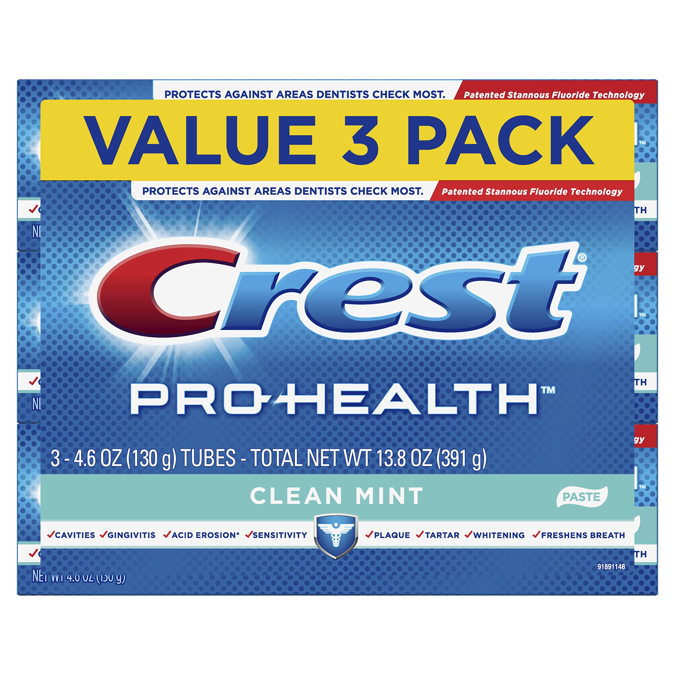 Crest Pro-Health Smooth Formula, tubo de pasta con textura suave y limpieza bucal