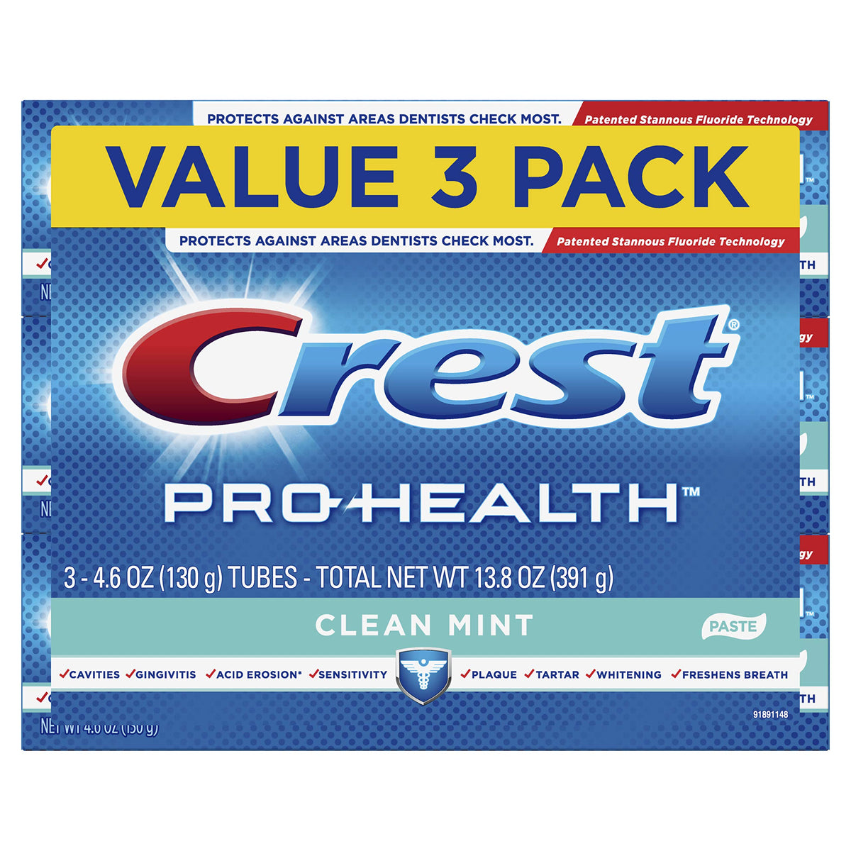Crest Pro-Health Smooth Formula, tubo de pasta con textura suave y limpieza bucal