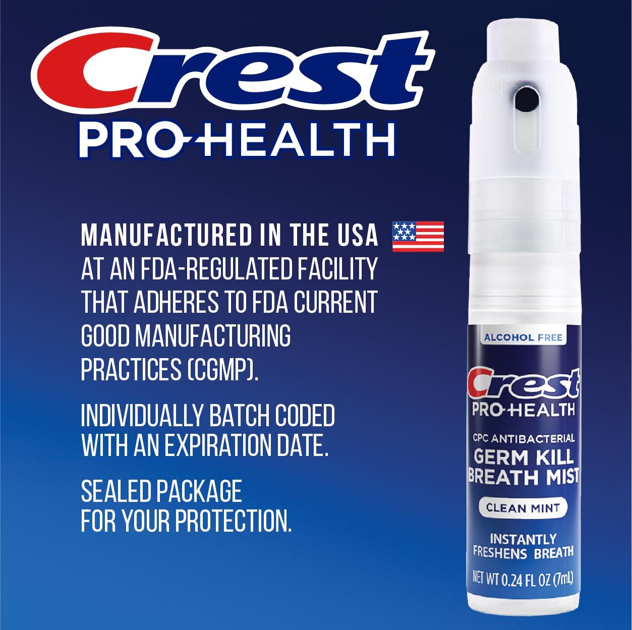 Crest Pro-Health spray bucal para uso diario, fácil de transportar