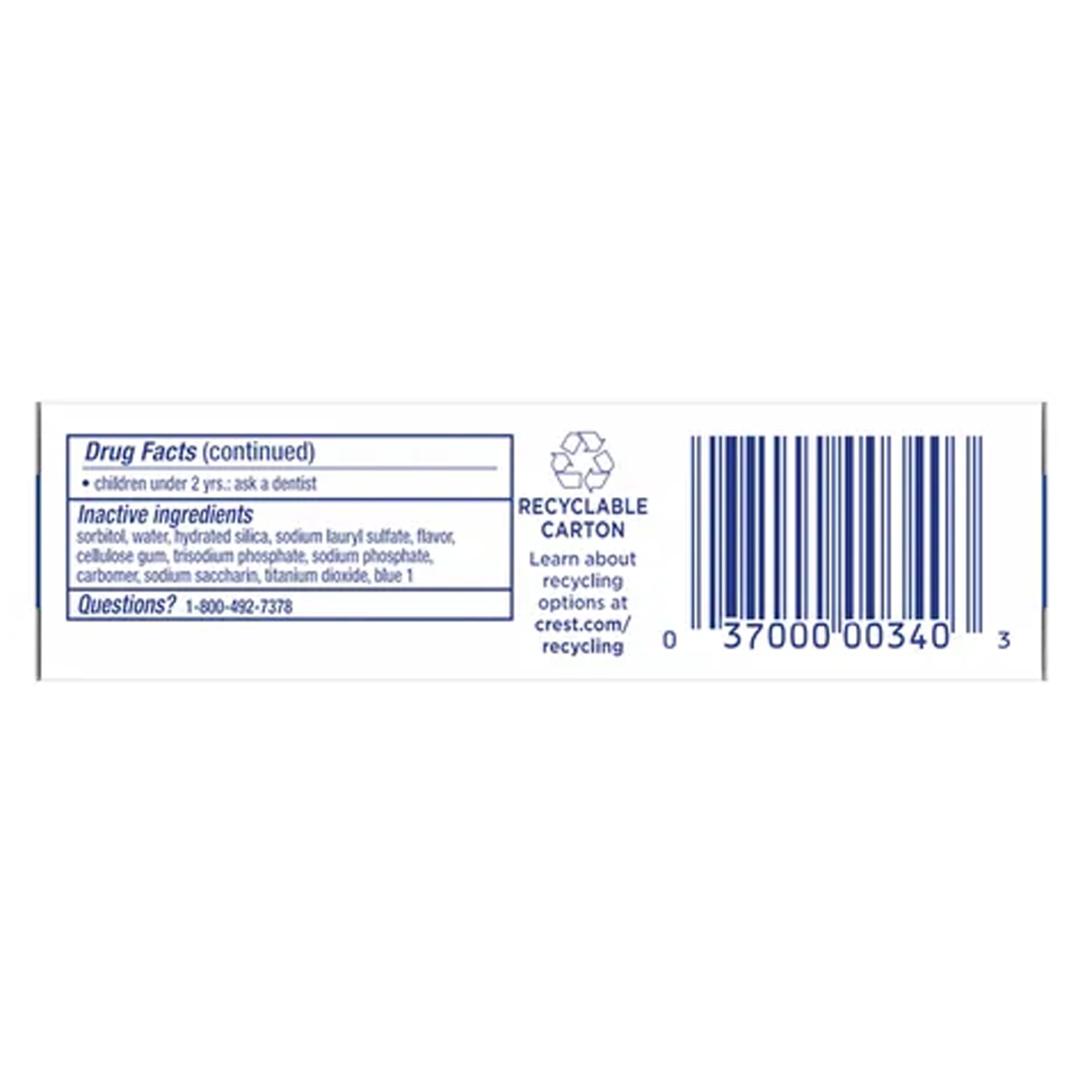 Crest sabor menta suave: aroma fresco tras cepillarse.