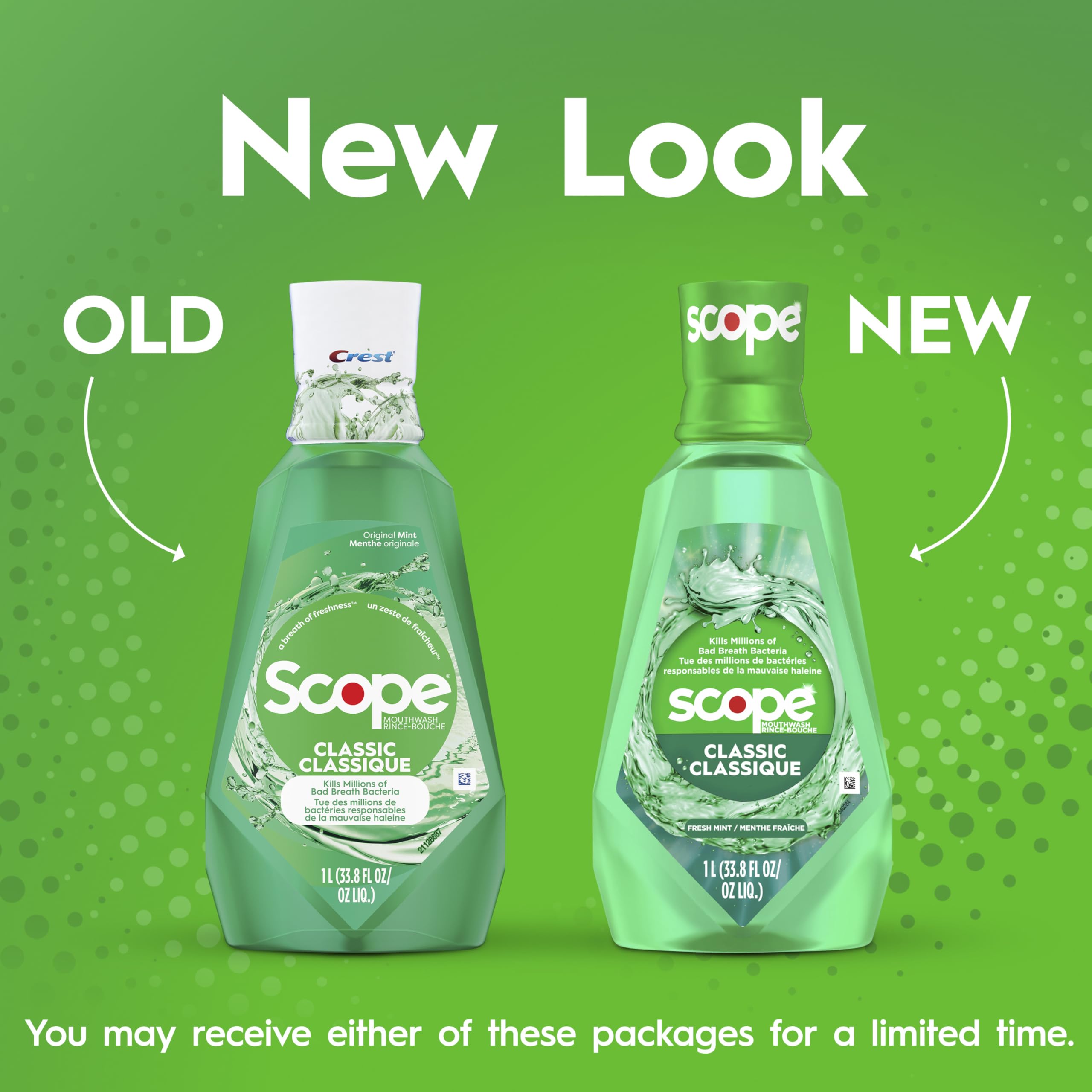 Crest Scope Clásico con tapón dosificador, dosis fácil de medir