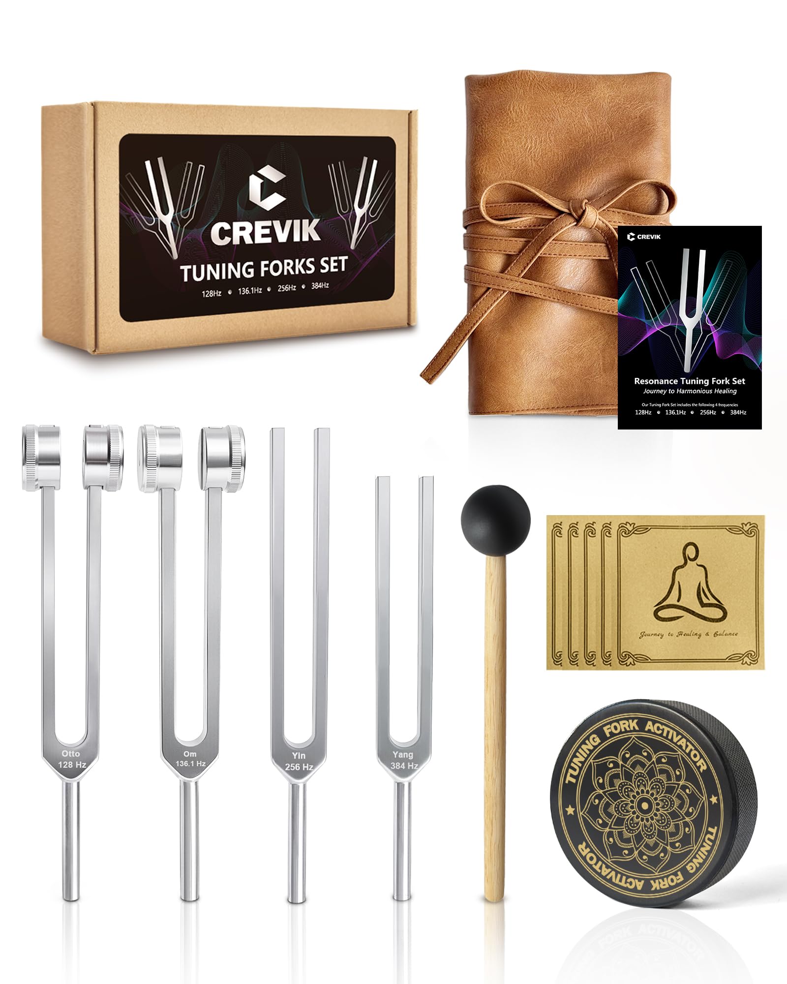 CREVIK tenedor de afinación 128 Hz para meditaciones y equilibrio emocional
