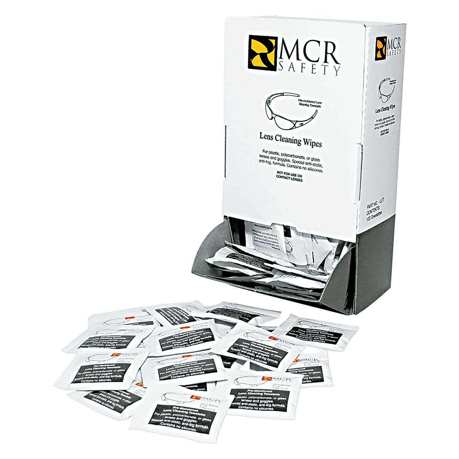 Caja de 100 toallitas Crews LCT listas para limpiar lentes con efecto anti estática.