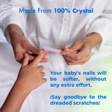 Lima Cristal Up para recién nacidos; diseño suave para uñas sensibles.