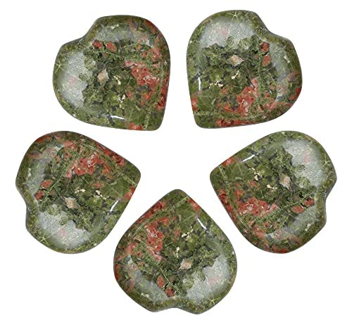Crocon Unakita, corazón de 25 mm, piedra pulida para meditación y equilibrio emocional