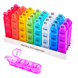 Cruxer organizador de pastillas con 32 compartimentos para un mes