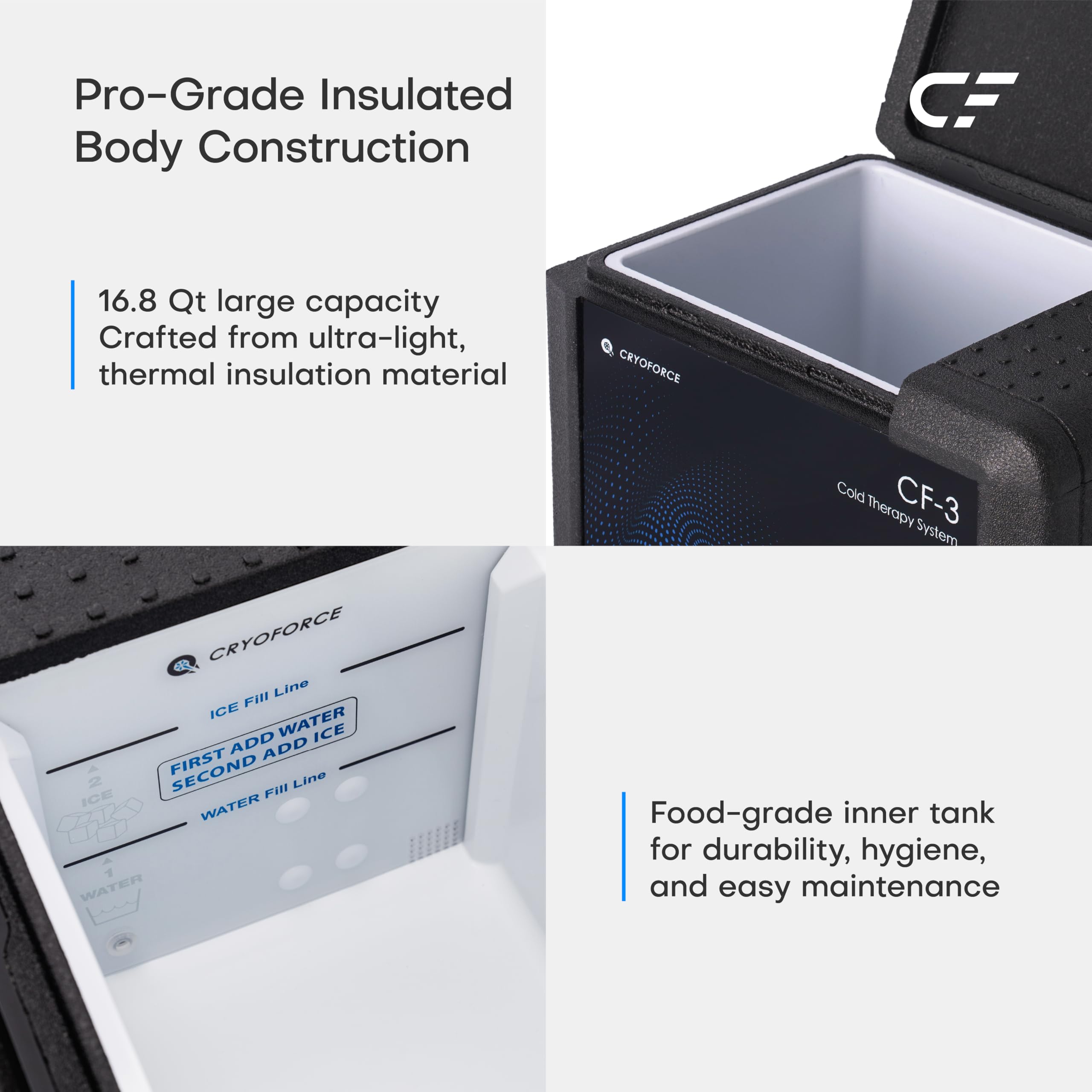 CRYOFORCE CF-3 Pro controlador inteligente programable para sesiones personalizadas.