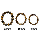 crystalhouzz pulsera ojo de tigre, detalle de cuentas 8–12 mm y patrón dorado