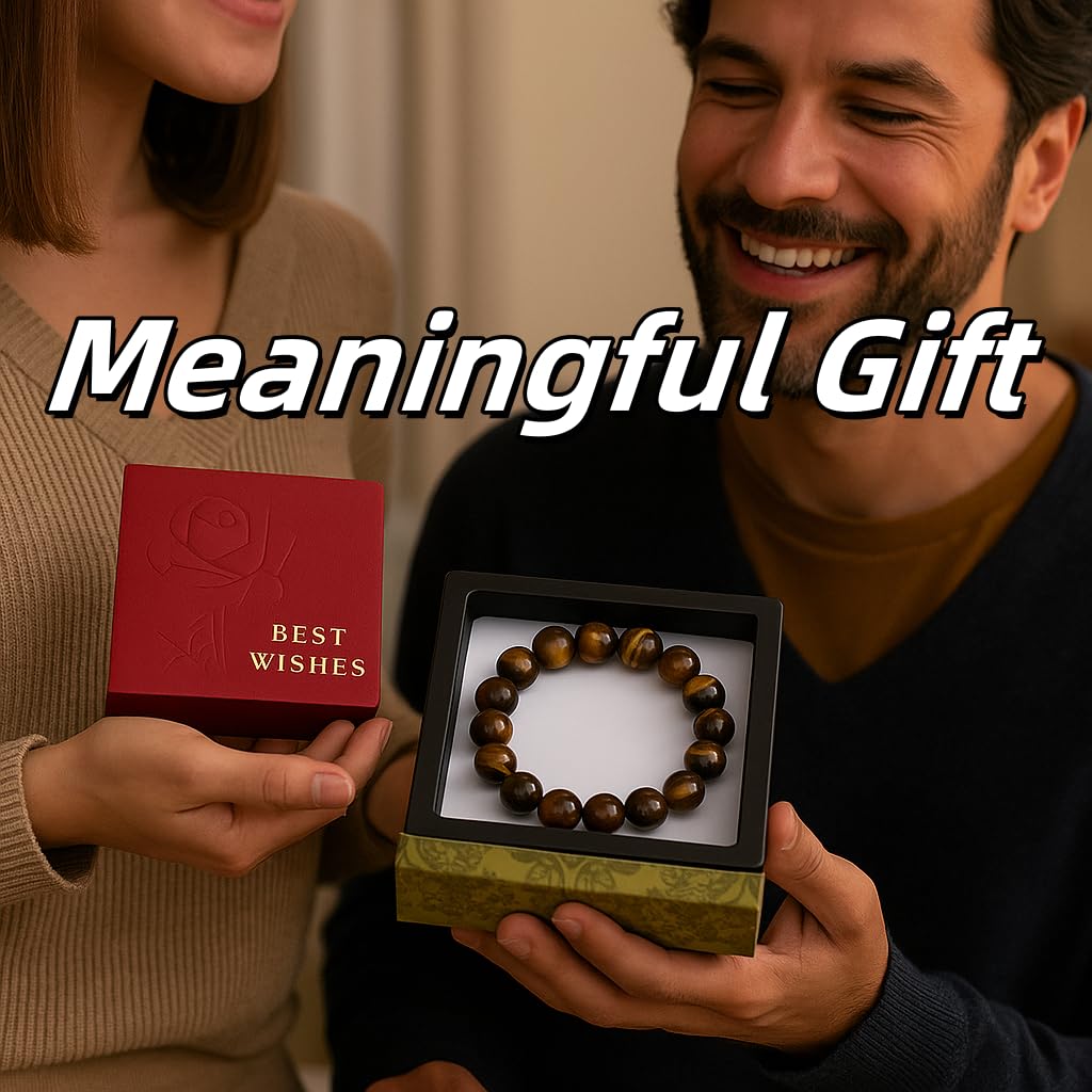 crystalhouzz pulsera ojo de tigre para trabajo, enfoque y confianza