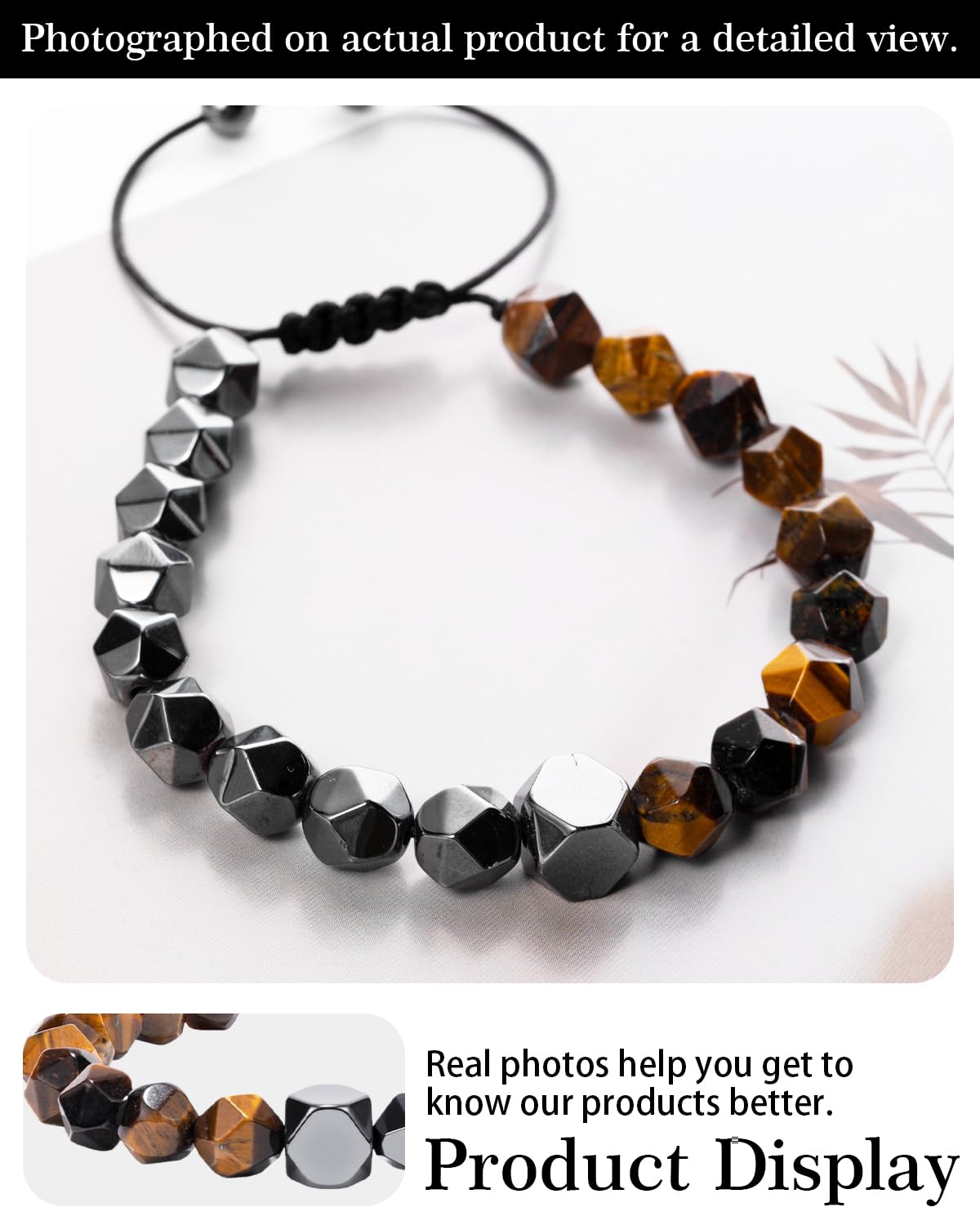 Pulsera ajustable Crystery, cierre y cordón; ajuste cómodo entre 6,7 y 8,2 pulgadas
