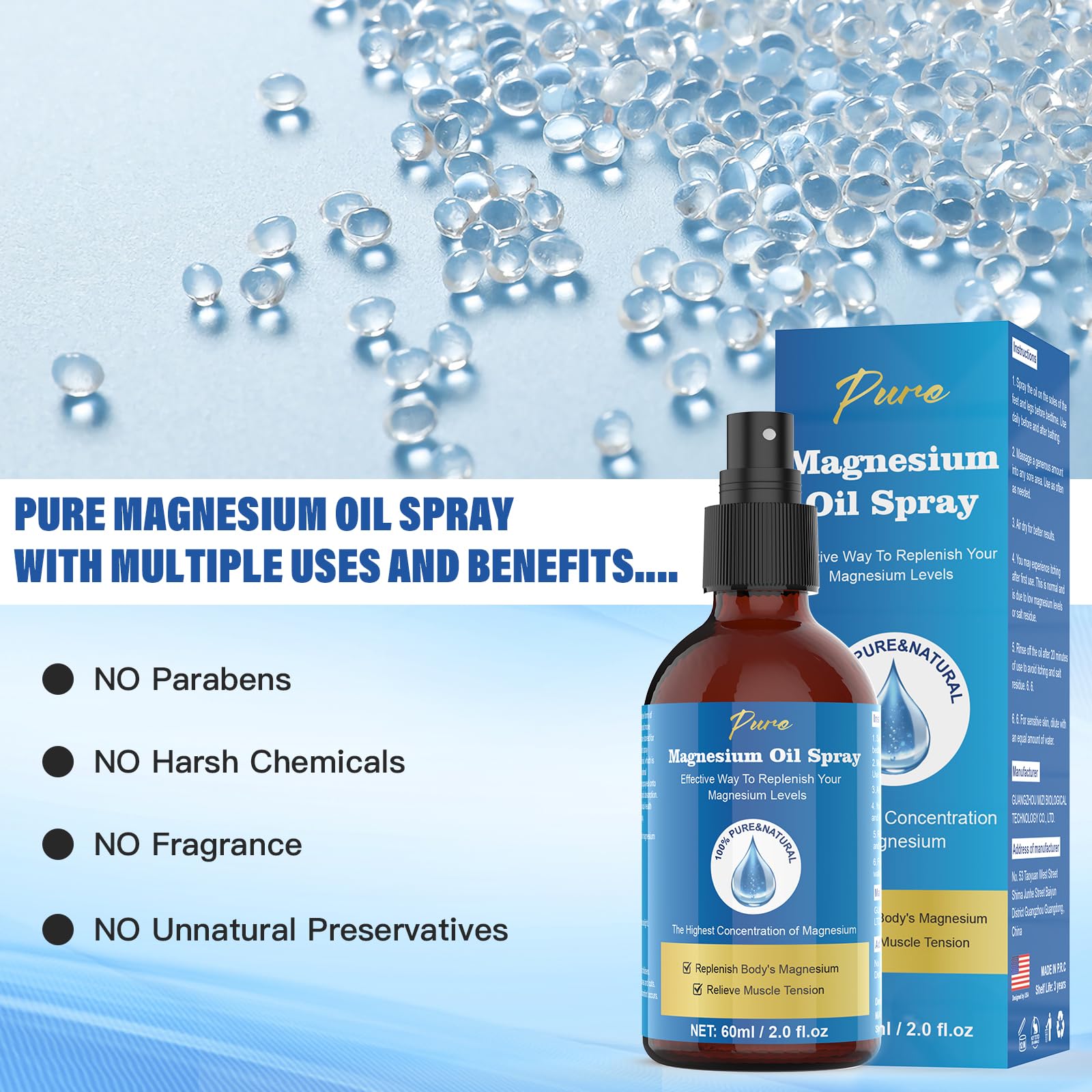 CtoCone spray magnesio para el cuidado corporal diario.