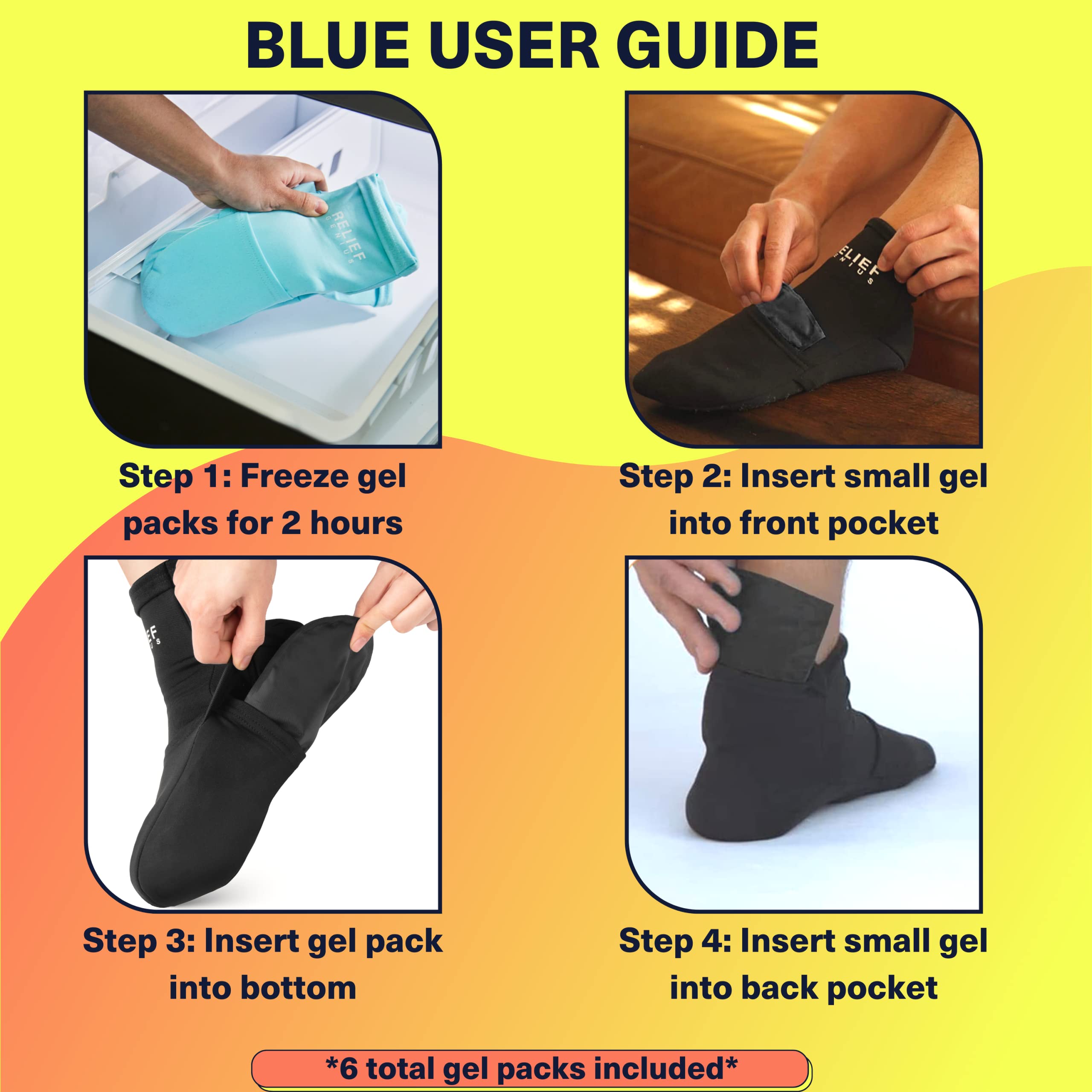 CTR BAND Relief Genius bolsas de gel para planta del pie con enfriamiento suave