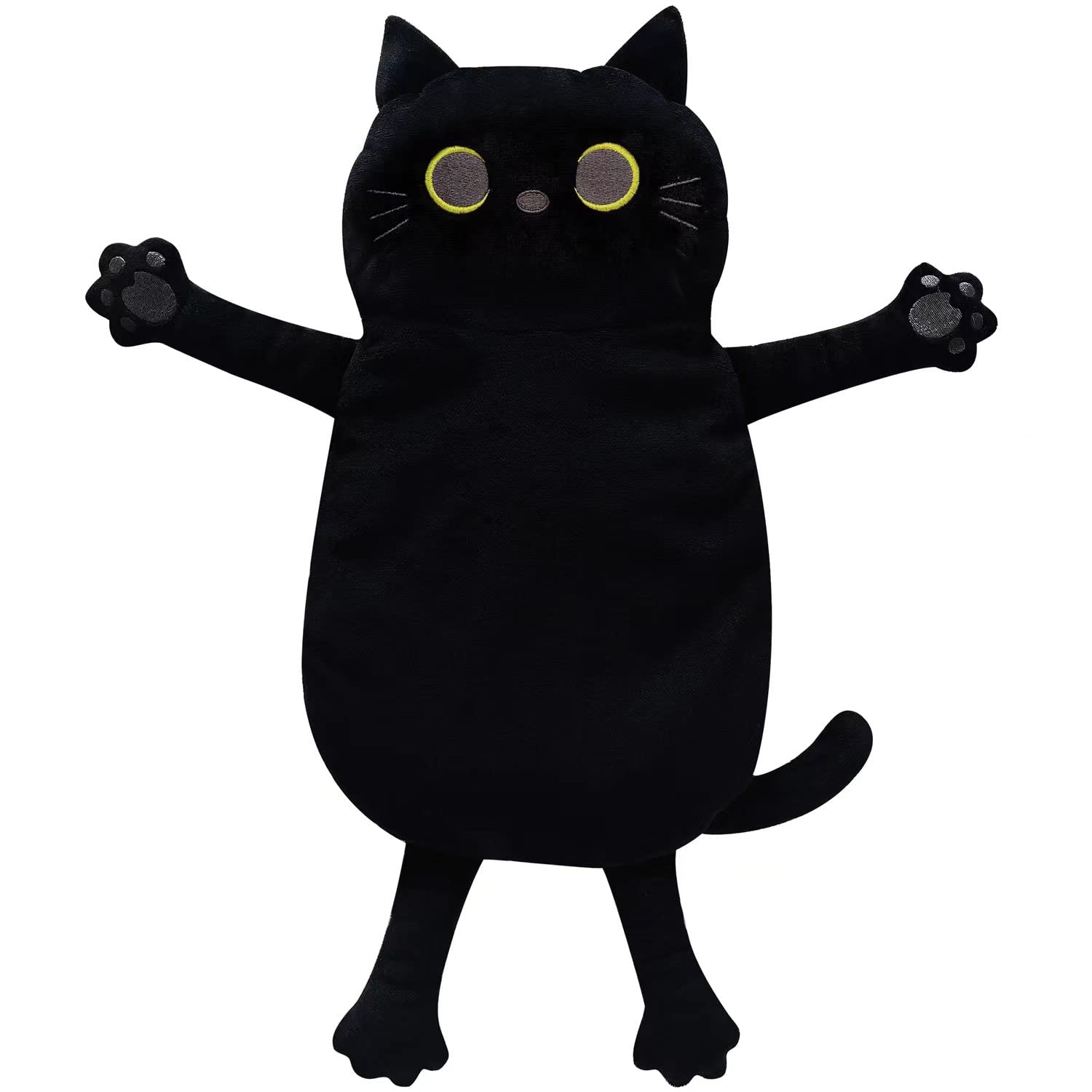 Almohadilla caliente Cuckool con forma de gato negro, calor reconfortante.