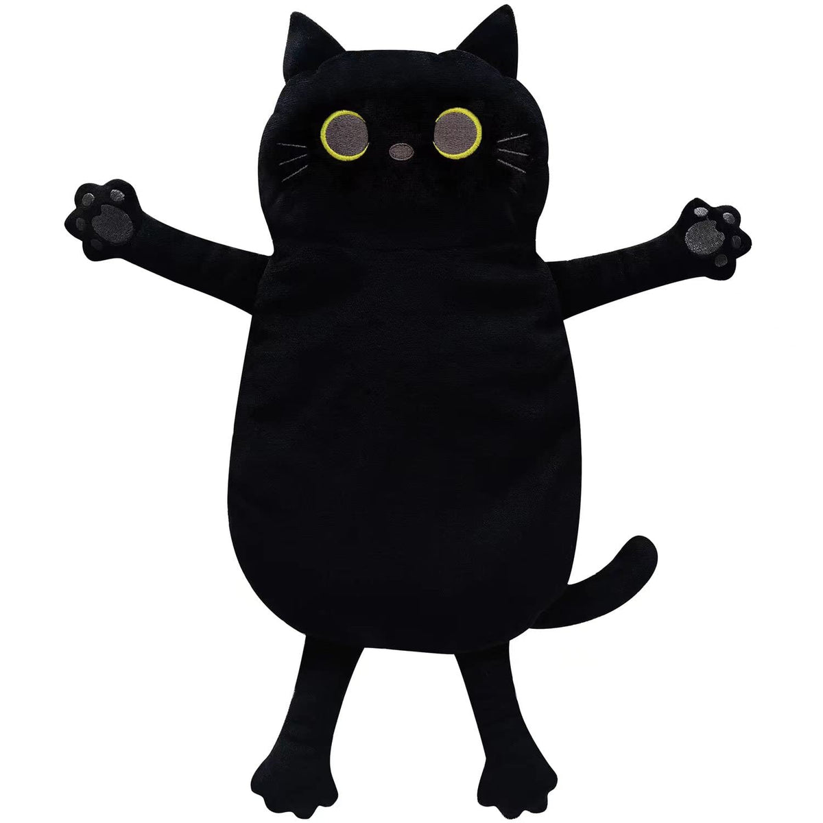 Almohadilla caliente Cuckool con forma de gato negro, calor reconfortante.