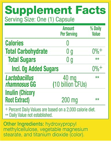 Culturelle Probiótico en cápsulas y envase, uso diario para la salud intestinal.