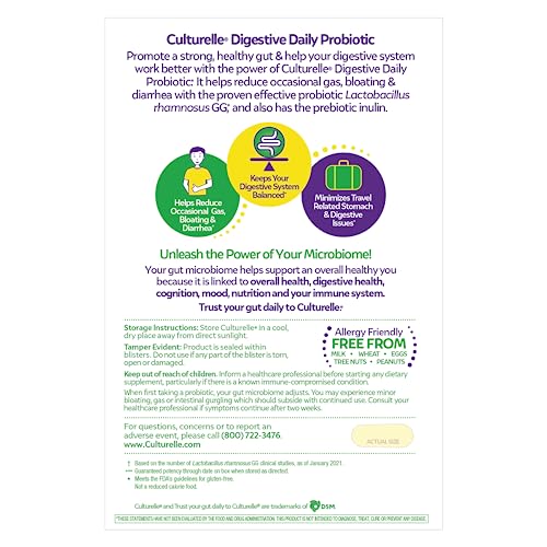 Culturelle Probiótico Diario: cápsulas listas para consumo en casa para la digestión.