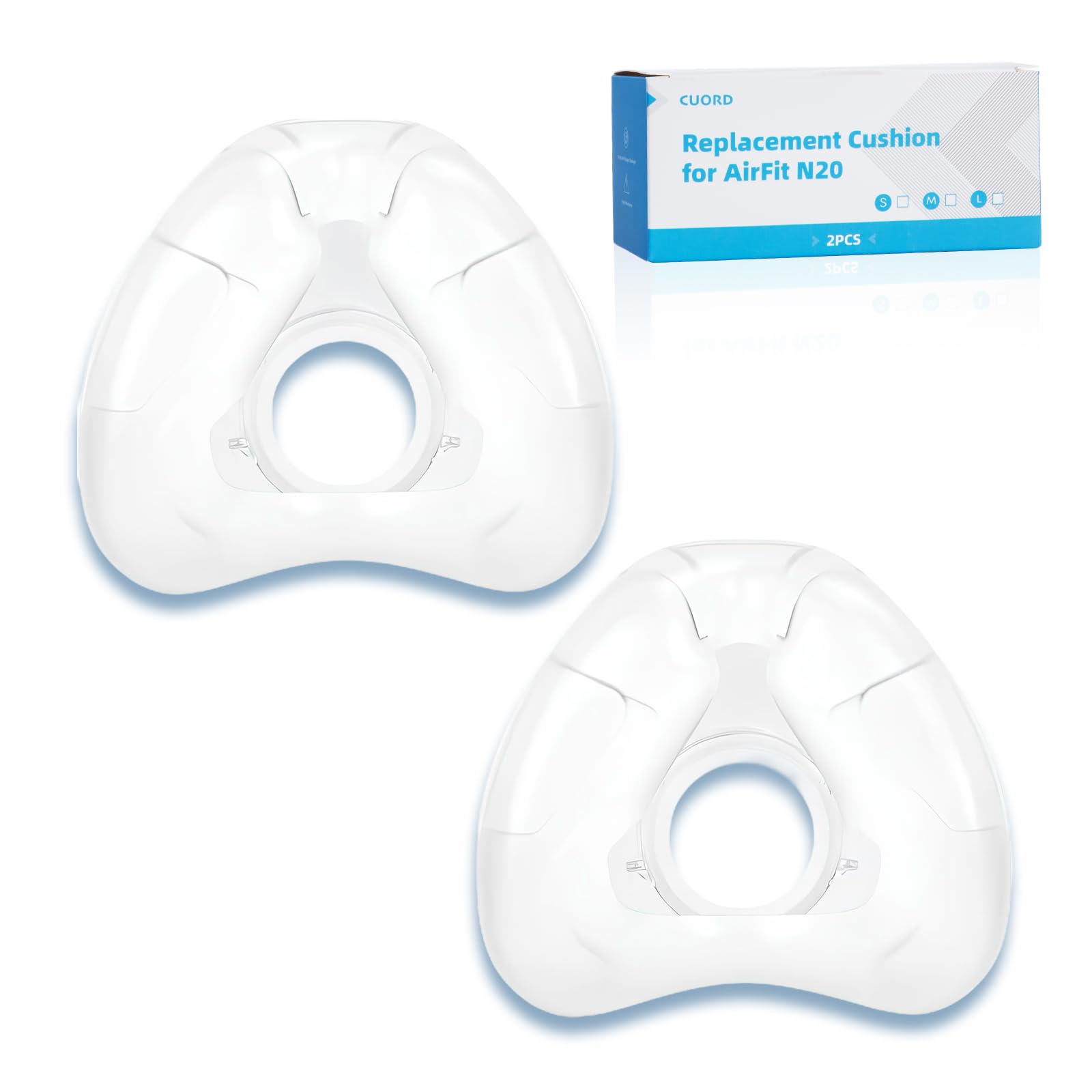 Cojín nasal CUORD para ResMed AirFit N20: ajuste perfecto y sellado estable.