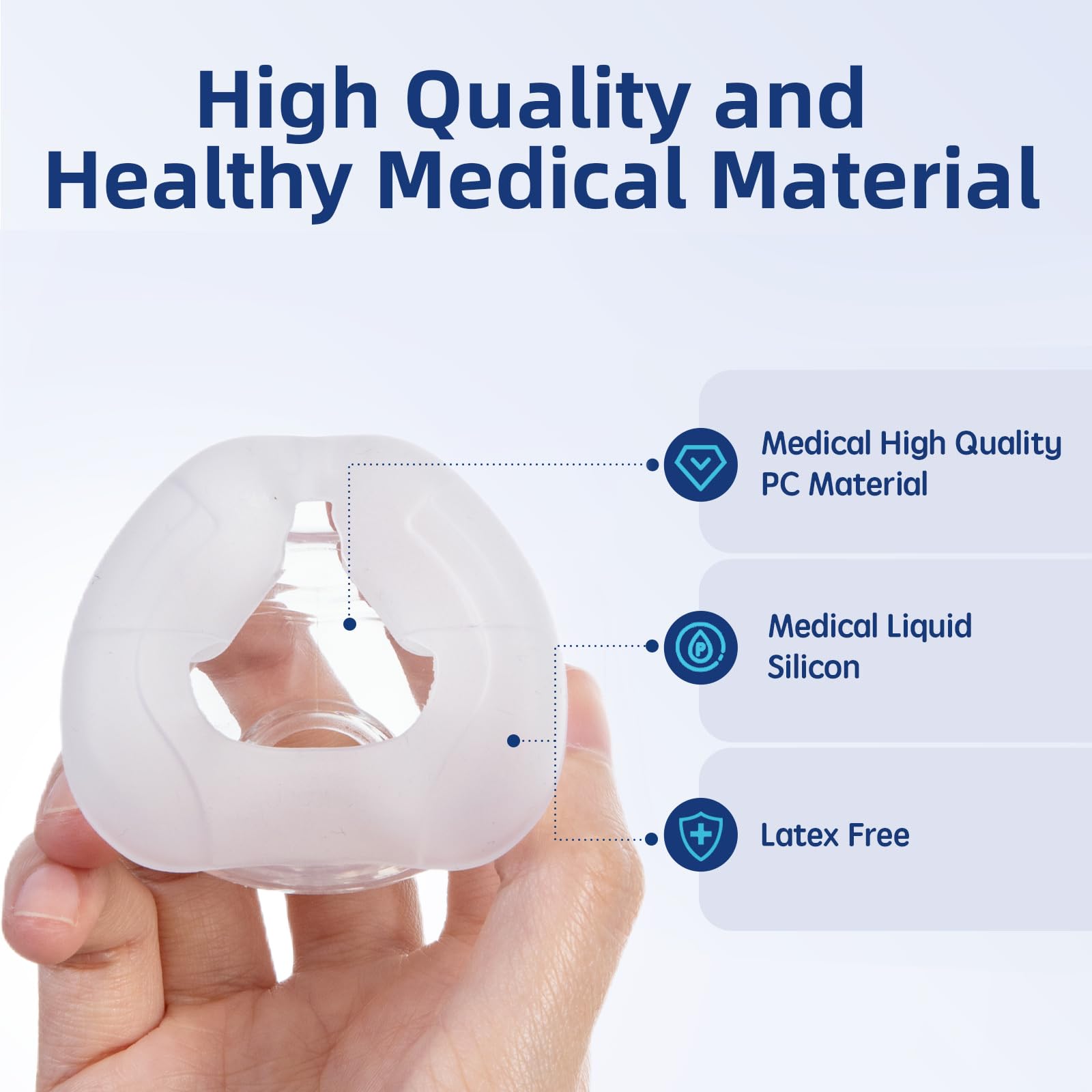 Cojín nasal CUORD para ResMed AirFit N20: conexión segura con el marco original.
