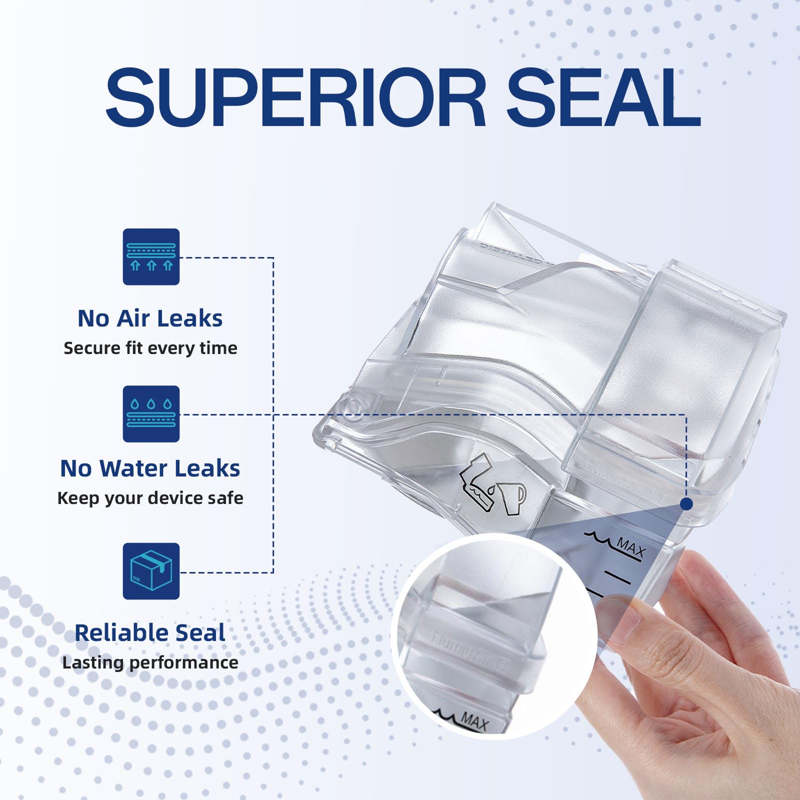 CUORD junta silicona HumidAir estándar, tapa, sellado estable para humidificación constante