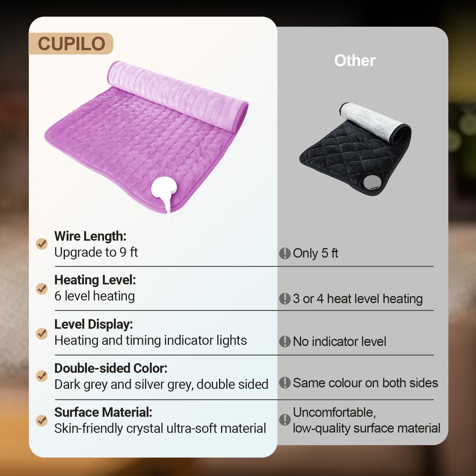 CuPiLo tejido terciopelo suave ofrece tacto cómodo