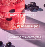 Cure Hydration: polvo vertido en vaso preparando una bebida refrescante