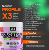 Cure24 Colostro Bovino X3 polvo probióticos y prebióticos para salud intestinal