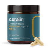Curalin: botella de cápsulas 180 para apoyo metabólico y energía sostenida.