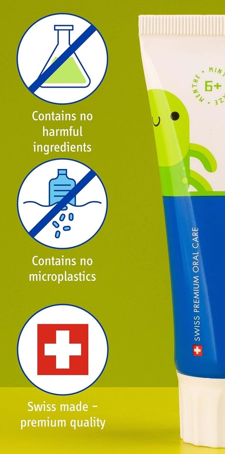Curaprox Kids 1450, sin triclosán, fórmula limpia para niños