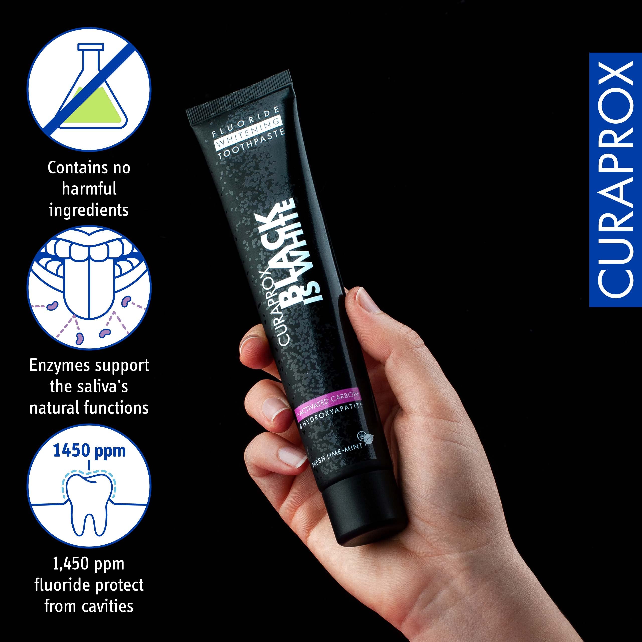 Curaprox: pasta-dientes-remineralizacion-hidroxiapatita para esmalte protegido.