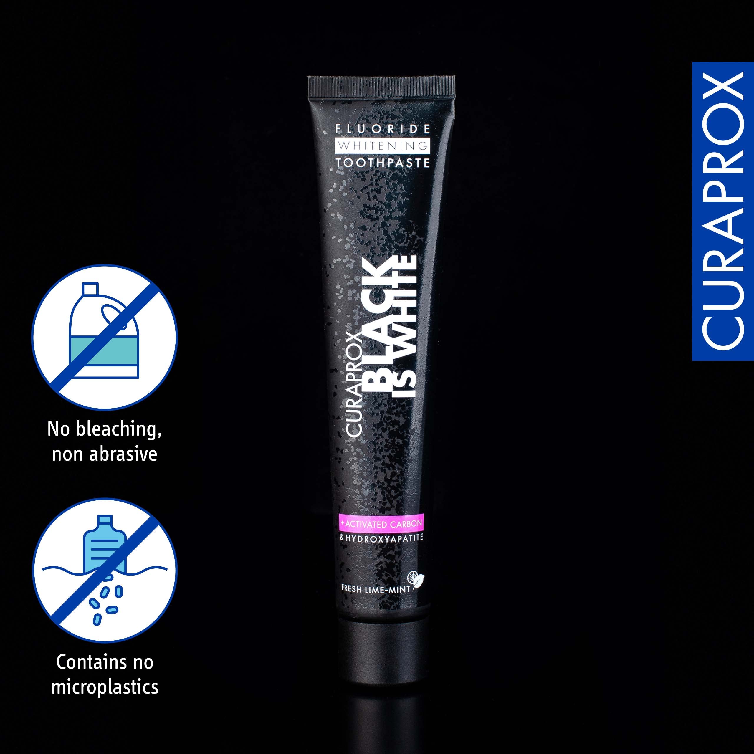 Curaprox: pasta-dientes-sin-SLS-triclosan para cuidado suave de dientes.