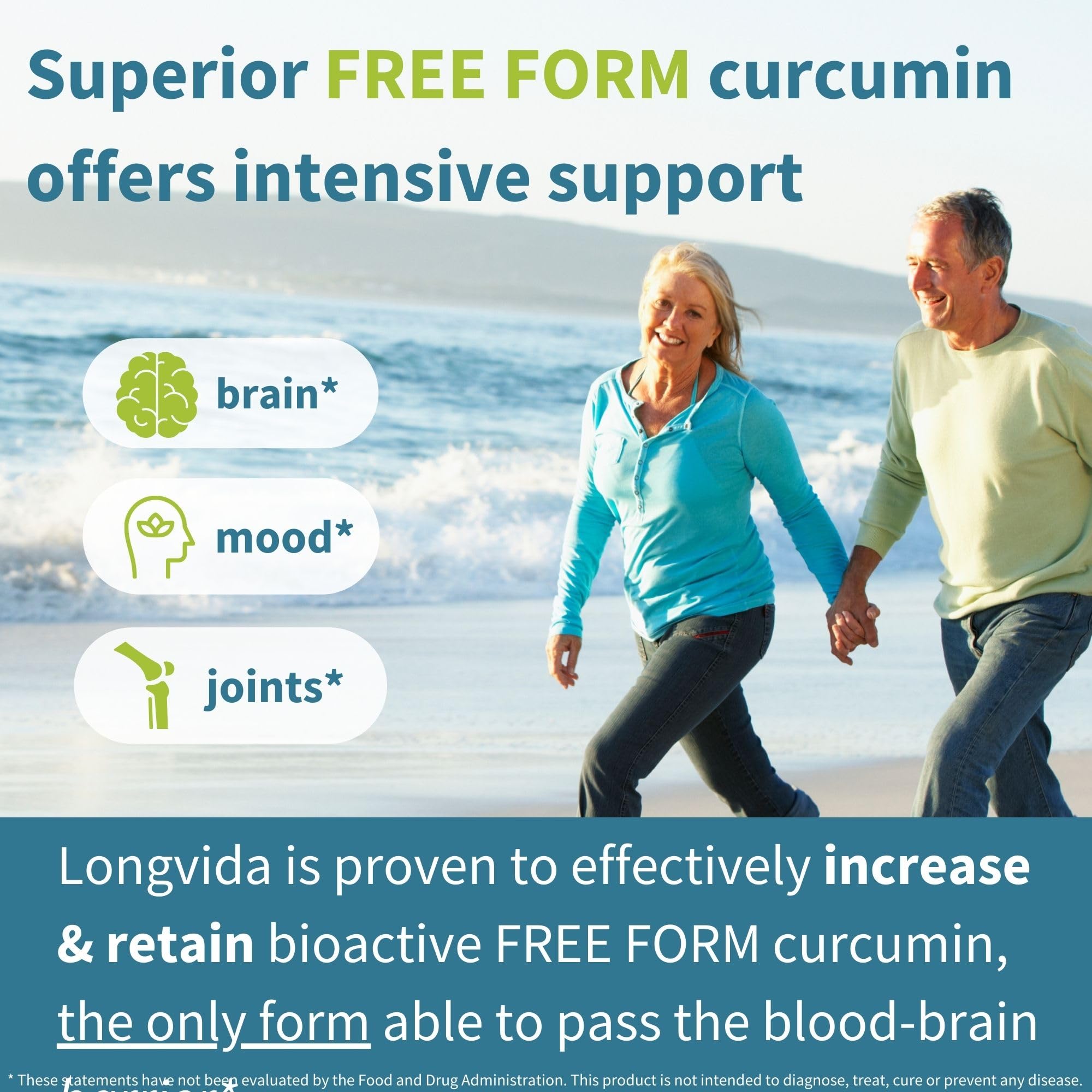 Curcumina en forma libre y bioactiva para mayor presencia en plasma.