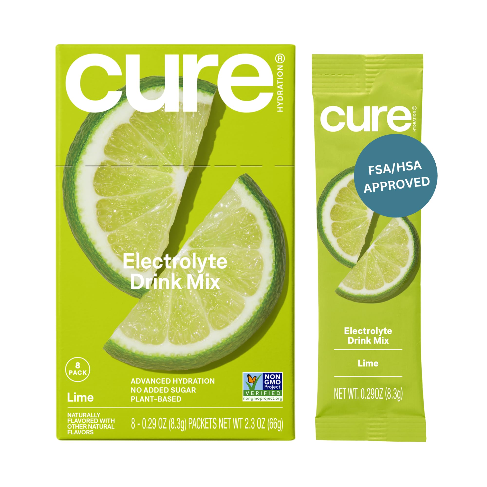Cure Hydration: paquetes lima, opción práctica para iniciar la hidratación diaria.