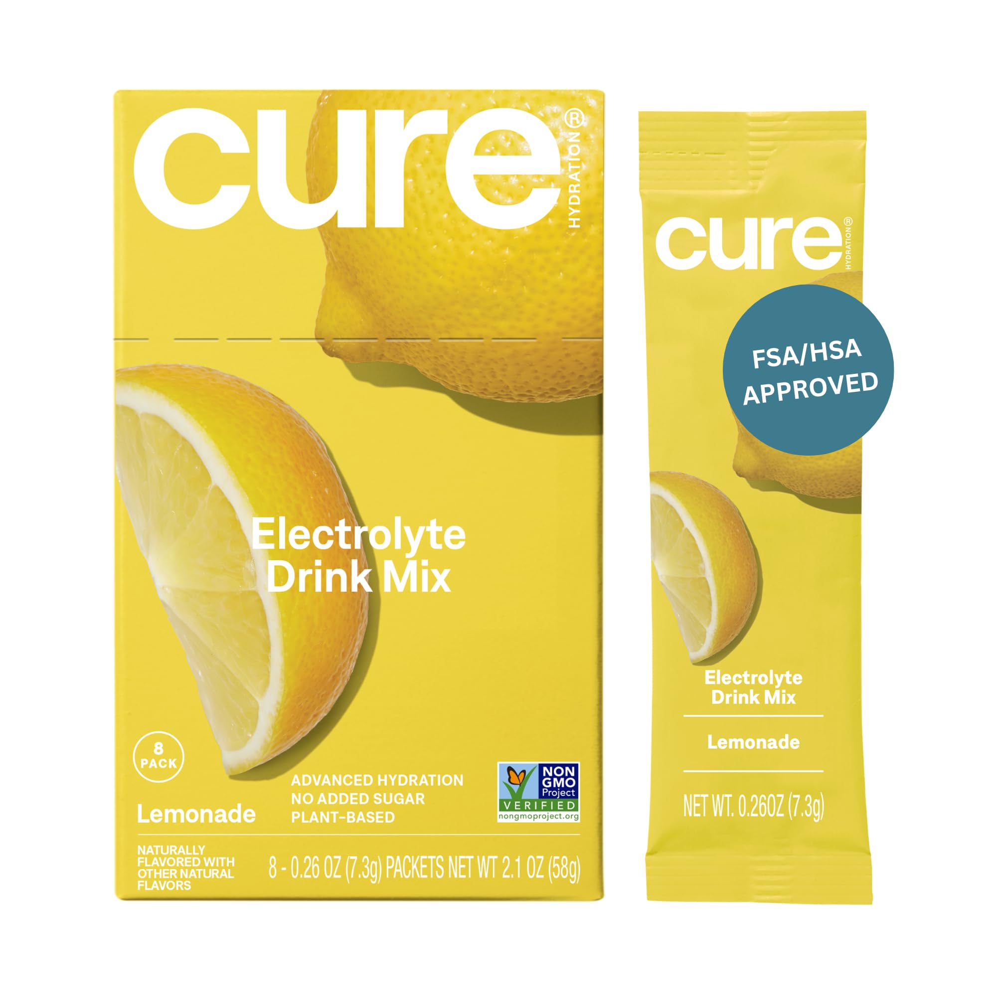 Cure Hydration polvo de limón listo para mezclar, hidratación rápida