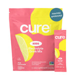 Cure Hydration sabor Pink Lemonade para niños, bebida rehidratante con sabor agradable.