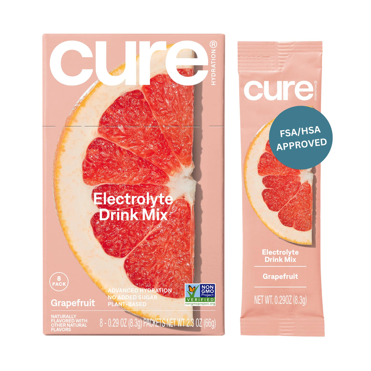 Cure Hydration: sobre electrolitos pomelo para hidratación rápida.