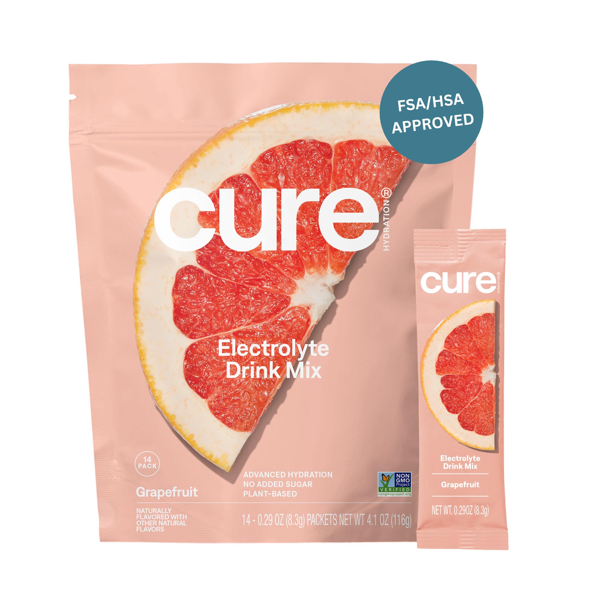 Cure Hydration: sobres electrolitos pomelo para hidratación rápida.