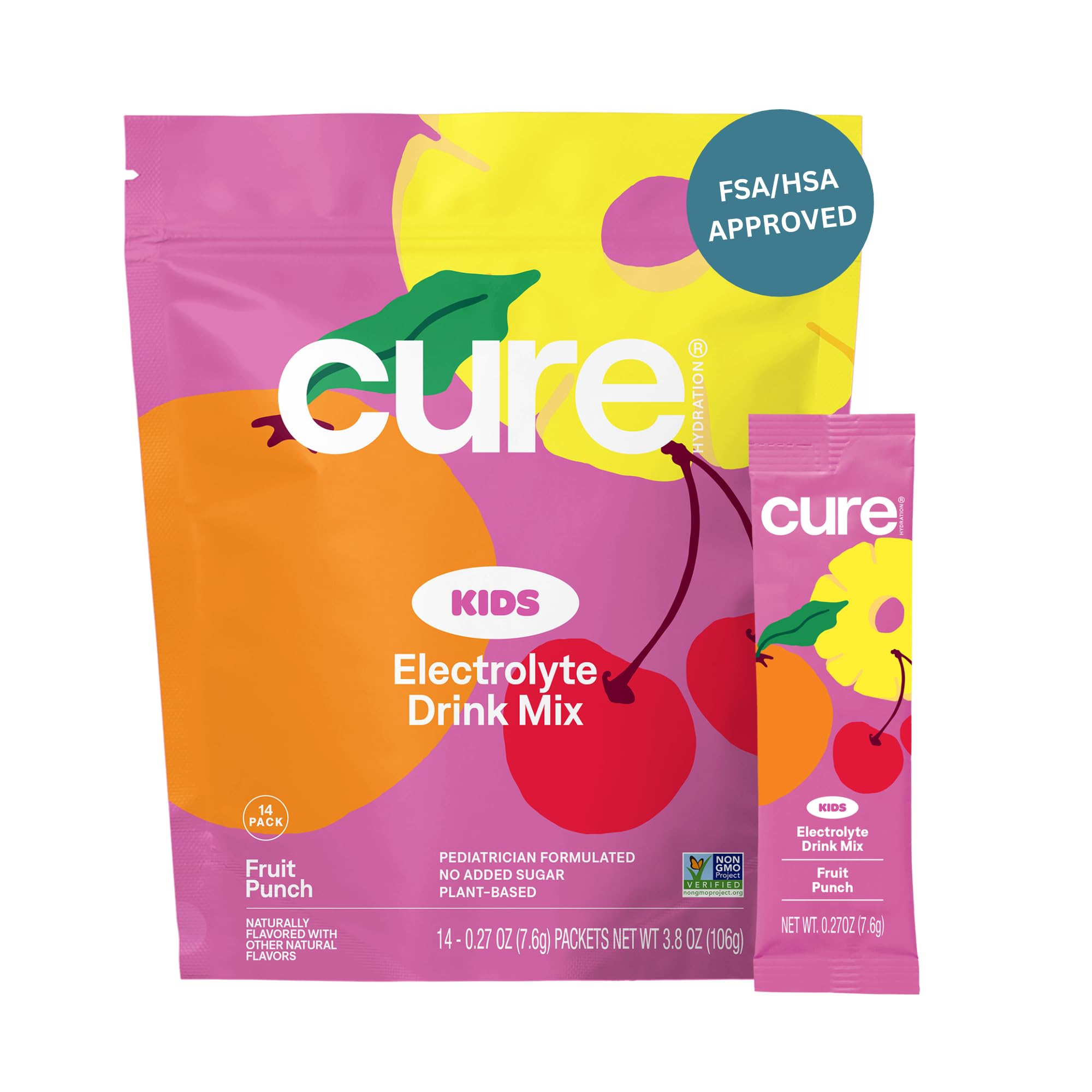 Cure Hydration sobres-fruta-punch: sabor agradable para una hidratación diaria sin azúcar.
