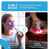 CureBio: luz infrarroja para oido, penetración suave en zonas cercanas.