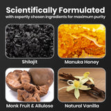 Gomitas Shilajit Cured con miel de Manuka, sabor natural.