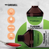CUREWELL Tussin: etiqueta clara para confirmar ingredientes y uso seguro