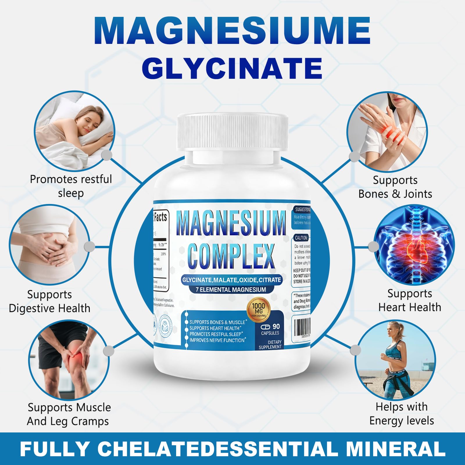 CURIPLAYA Magnesio Complejo: etiqueta vegana y sin OGM para elección consciente