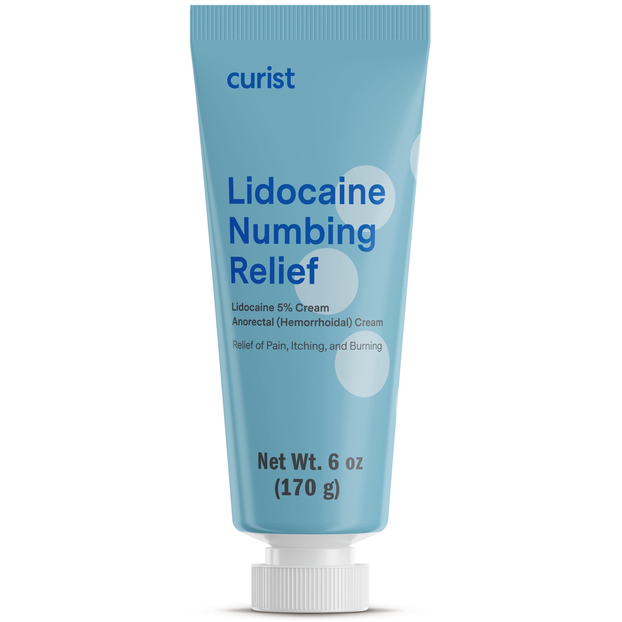 Curist crema lidocaína 5% en tubo XL para alivio temporal de molestias cutáneas.