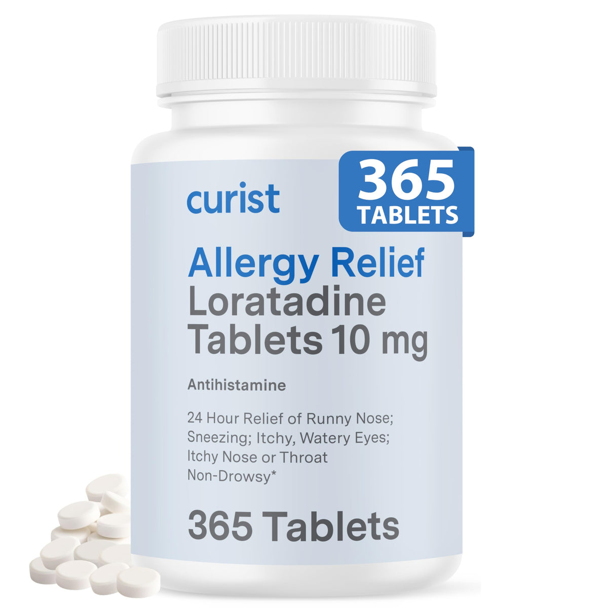 Curist Loratadina 10 mg: bote de 365 tabletas para alivio diario