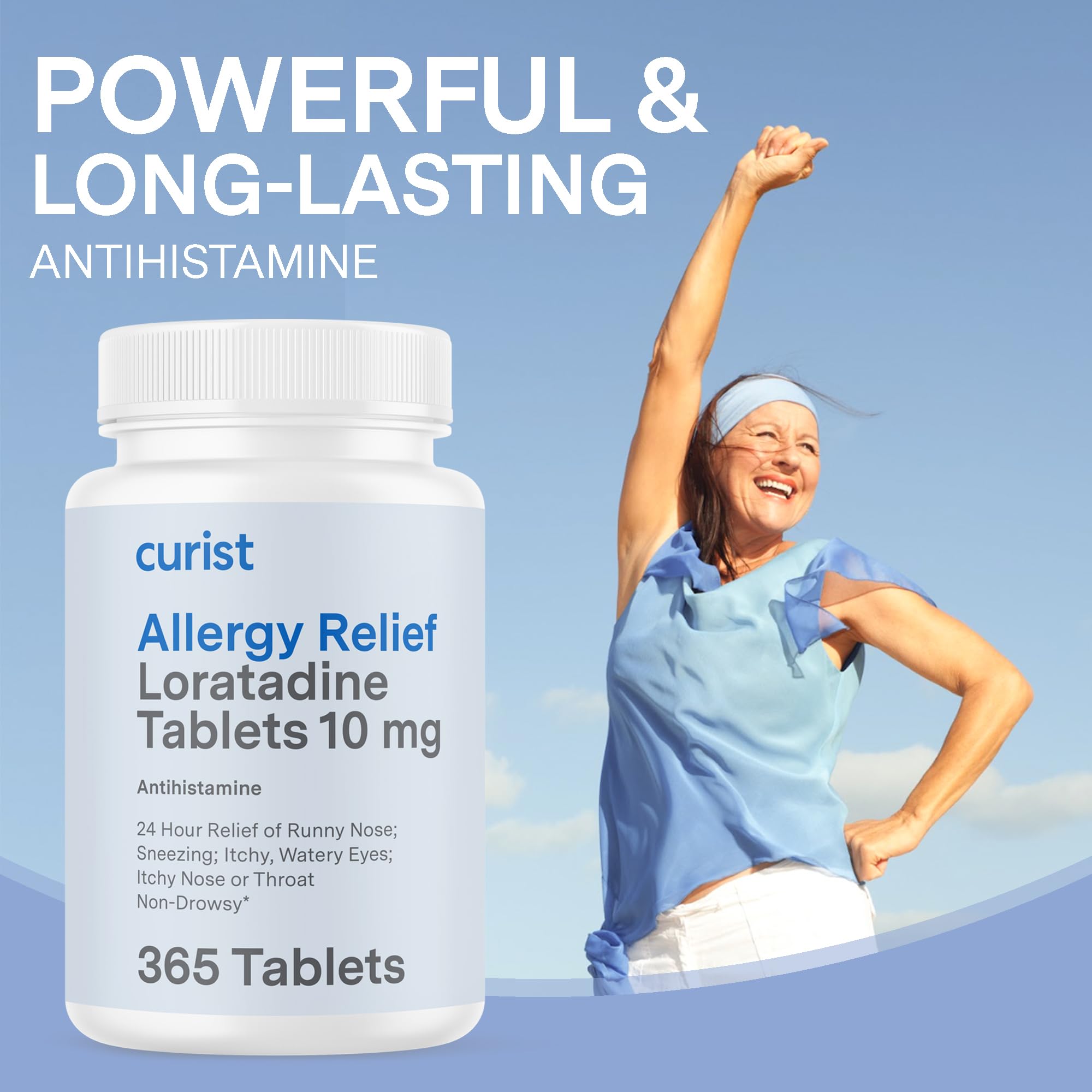 Curist Loratadina 10 mg, caja de 365 comprimidos para uso diario