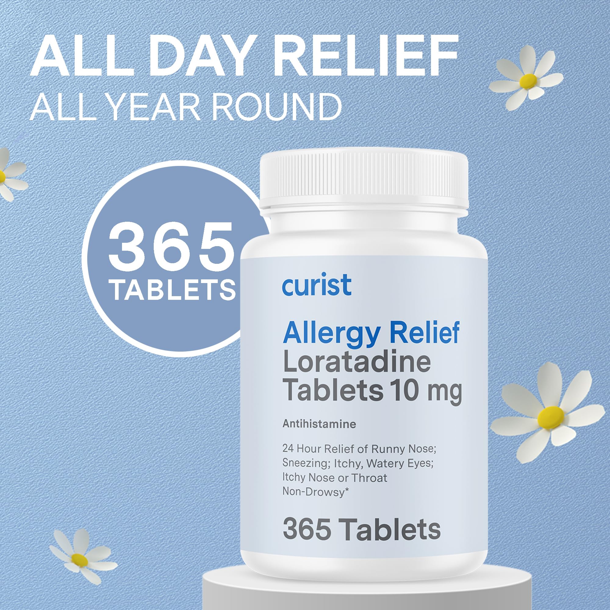 Tabletas Curist Loratadina 10 mg, fáciles de tragar